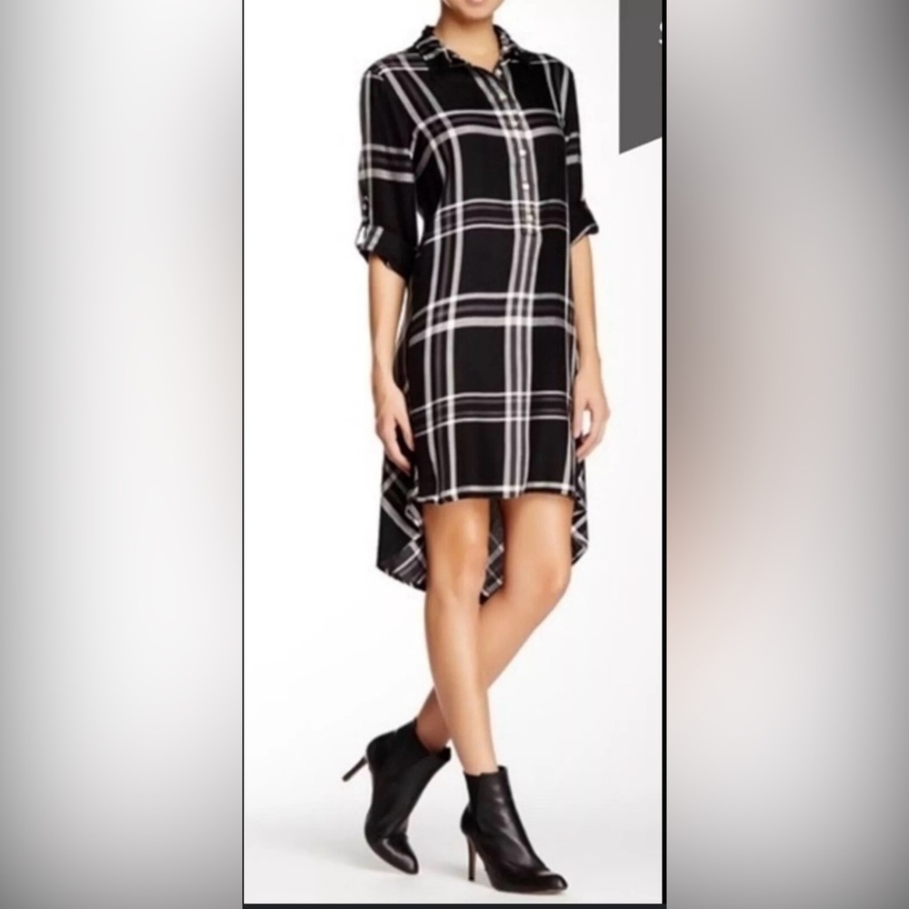 Max Studio Black and White Plaid Mini Dress